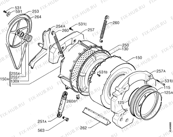 Взрыв-схема стиральной машины Atlas W2040 - Схема узла Functional parts 267